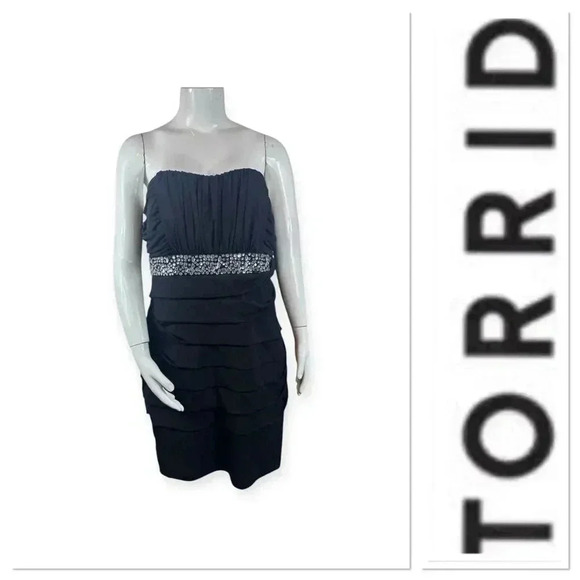 torrid Dresses & Skirts - Torrid black cocktail Dress with clear rhinestones size 3-3X/22-24